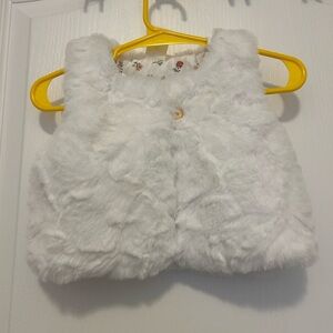 H&M Kids White Faux Fur Vest